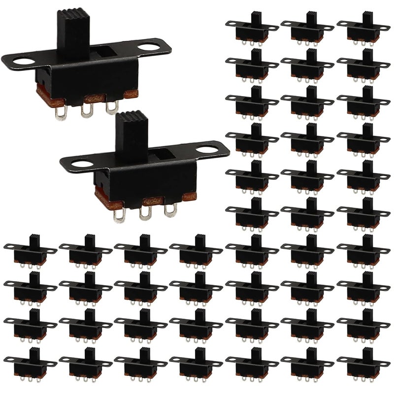 Jersvimc 100Pcs 5mm Micro Switches Mini Silde Switch - 1p2t 2 Position, SPDT Switch High Knob Vertical Toggle Switches for Breadboard(SS12F15) - Image 2